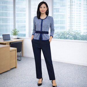 Ann Taylor Women’s Luxe Button Front Cardigan XS Blue Angora Cashmere Blend Care